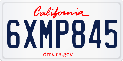 CA license plate 6XMP845