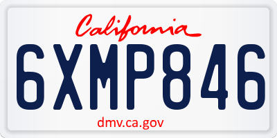CA license plate 6XMP846