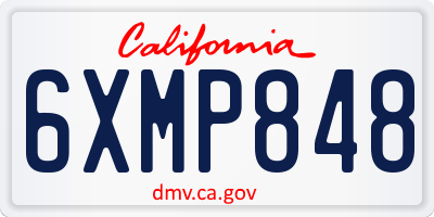 CA license plate 6XMP848