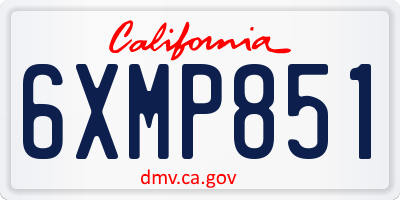 CA license plate 6XMP851