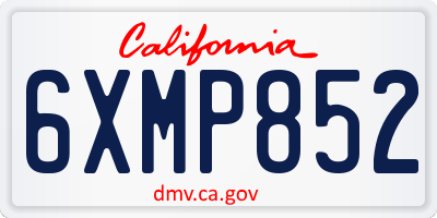 CA license plate 6XMP852