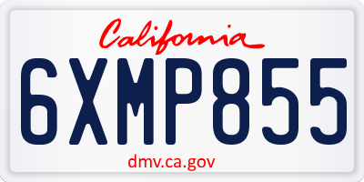 CA license plate 6XMP855
