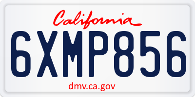 CA license plate 6XMP856