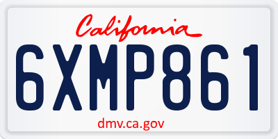 CA license plate 6XMP861