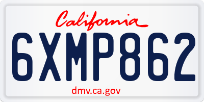 CA license plate 6XMP862