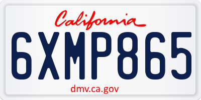 CA license plate 6XMP865