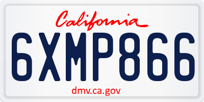 CA license plate 6XMP866