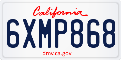 CA license plate 6XMP868