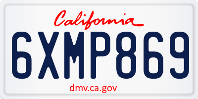 CA license plate 6XMP869