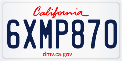 CA license plate 6XMP870