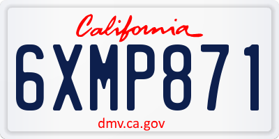 CA license plate 6XMP871