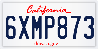 CA license plate 6XMP873