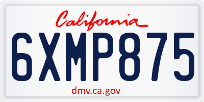 CA license plate 6XMP875