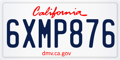 CA license plate 6XMP876