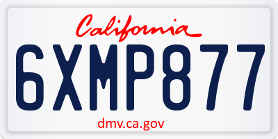 CA license plate 6XMP877