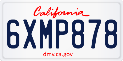CA license plate 6XMP878