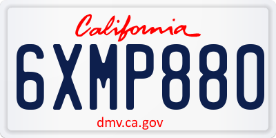 CA license plate 6XMP880