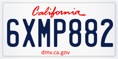 CA license plate 6XMP882