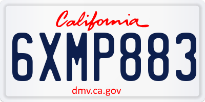 CA license plate 6XMP883