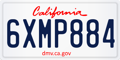 CA license plate 6XMP884
