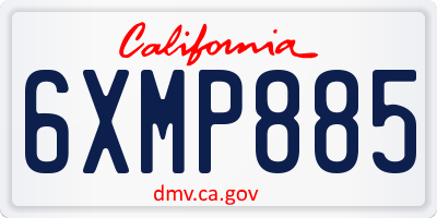 CA license plate 6XMP885