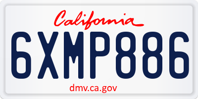 CA license plate 6XMP886