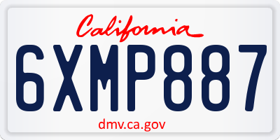 CA license plate 6XMP887