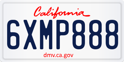 CA license plate 6XMP888