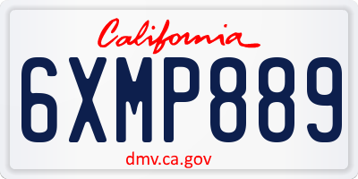 CA license plate 6XMP889