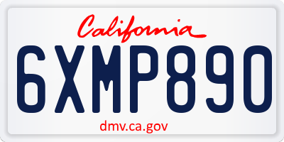 CA license plate 6XMP890