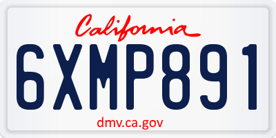CA license plate 6XMP891