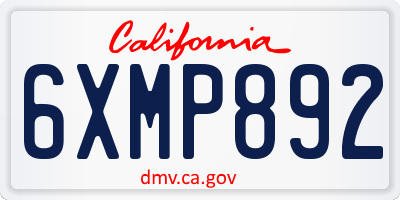 CA license plate 6XMP892