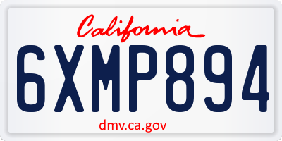 CA license plate 6XMP894