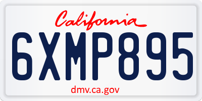 CA license plate 6XMP895