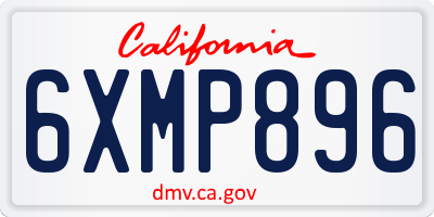 CA license plate 6XMP896