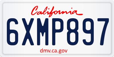 CA license plate 6XMP897