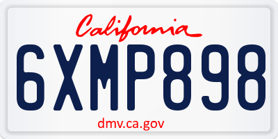 CA license plate 6XMP898