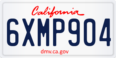CA license plate 6XMP904