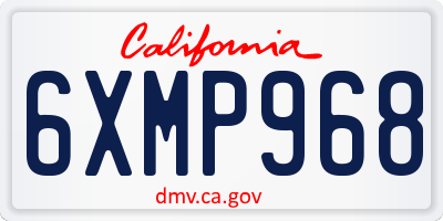 CA license plate 6XMP968