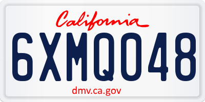 CA license plate 6XMQ048