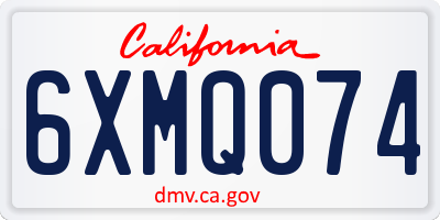 CA license plate 6XMQ074