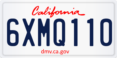 CA license plate 6XMQ110