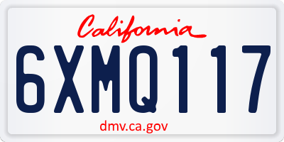 CA license plate 6XMQ117