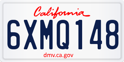 CA license plate 6XMQ148