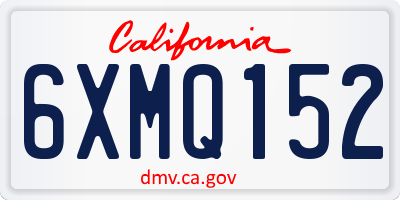 CA license plate 6XMQ152