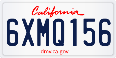 CA license plate 6XMQ156