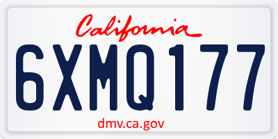 CA license plate 6XMQ177