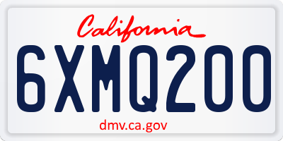 CA license plate 6XMQ200