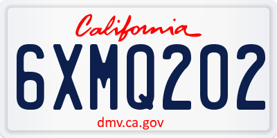 CA license plate 6XMQ202
