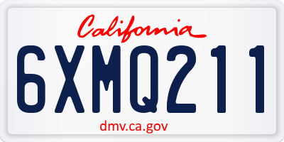 CA license plate 6XMQ211